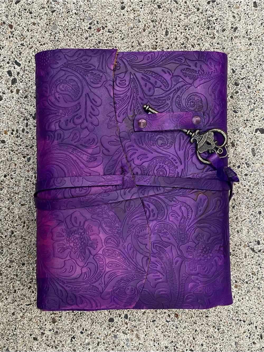 Floral Embossed Leather Journal